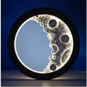 30" Moonglow LED Mirror Wall Lamp – 3D Illuminated Moonlight Accent Mirror with Ambient Reflection for Bedroom & Living Room