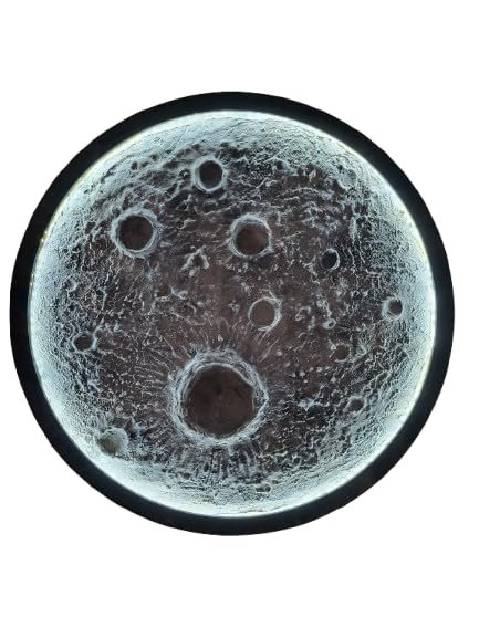 Moon Wall Light Panel, Decorative Night Light, Lunar Crater Design for for Bedrooms, Living Rooms and Offices, Home Decor in Round Shape (12 Inch) - Image 6