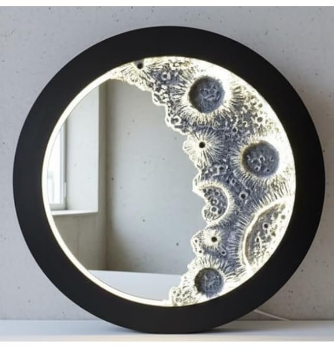 Moonglow Mirror LED Night Lamp | 3D Moonlight Lamp with Mirror-Reflection | Unique Home & Gift Decor | Available in (30 INCHES) - Image 2