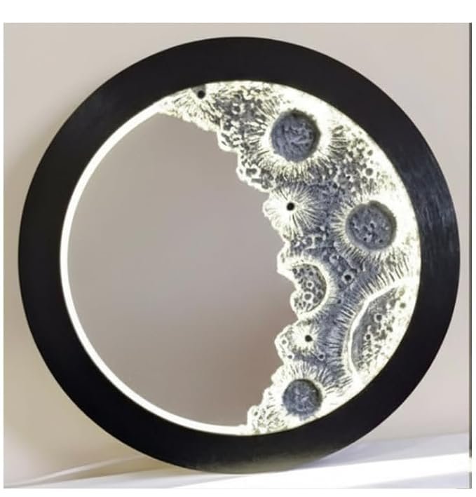 Moonglow Mirror LED Night Lamp | 3D Moonlight Lamp with Mirror-Reflection | Unique Home & Gift Decor | Available in (30 INCHES) - Image 3