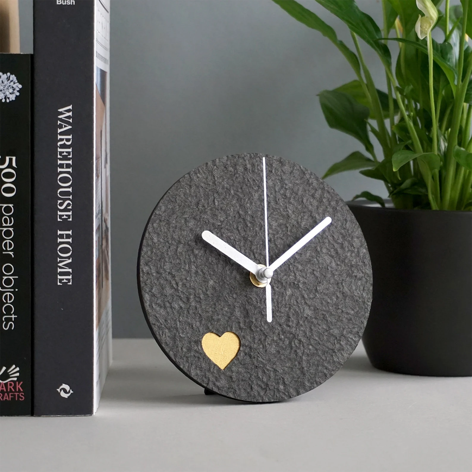 Handcrafted Recycled Paper Table Clock – Eco-Friendly Anniversary & Housewarming Gift - Image 2