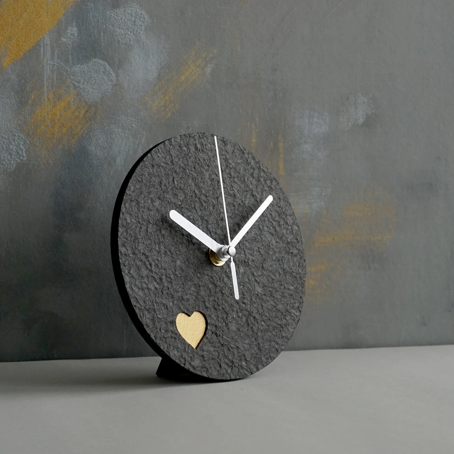 Handcrafted Recycled Paper Table Clock – Eco-Friendly Anniversary & Housewarming Gift - Image 5