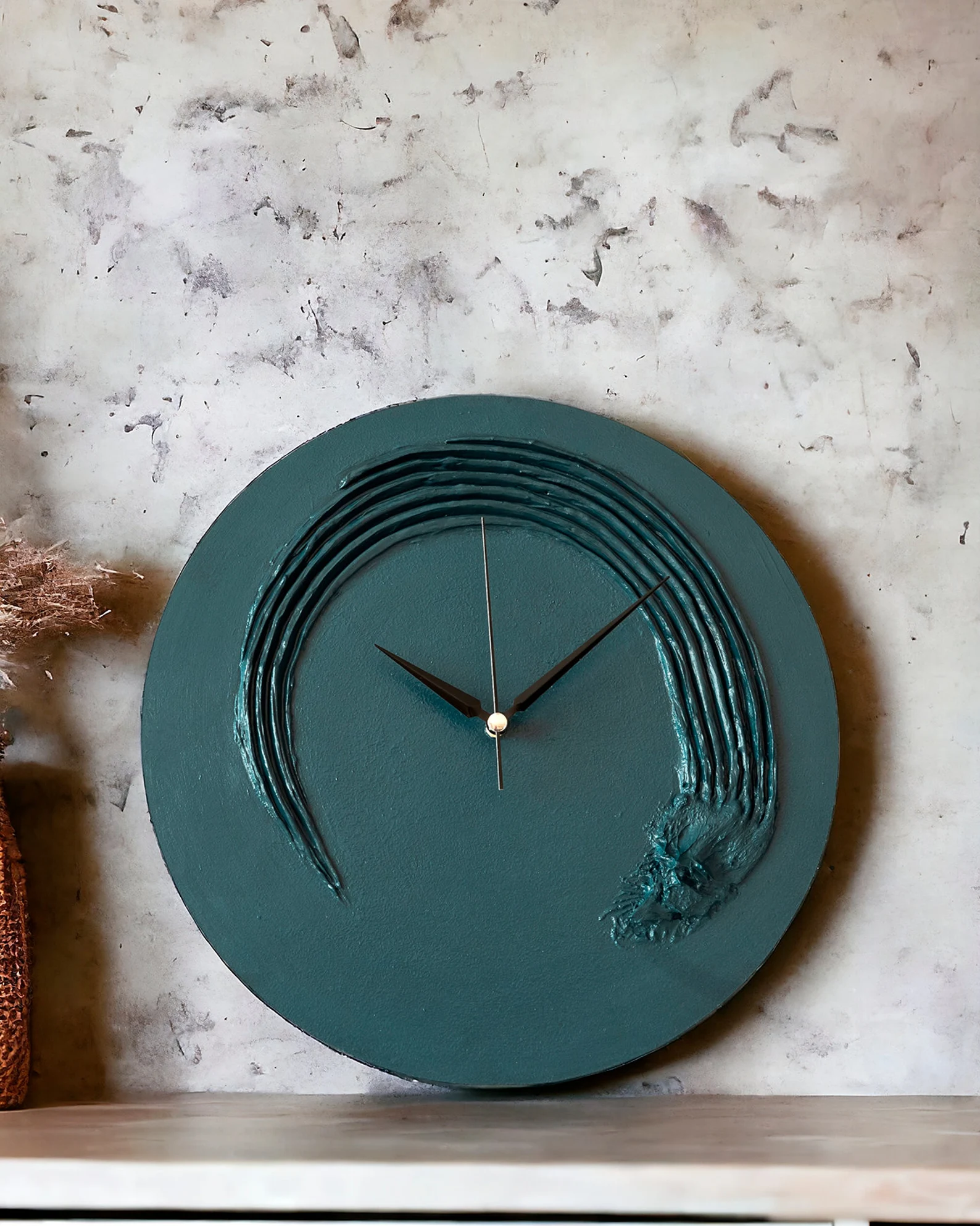 Modern Minimalist Concrete 3D Textured Wall Clock | Shop Flash Deal - Image 4